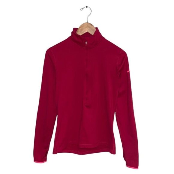 Nike Sweater Women’s Size Medium Magenta  Pink 1/2‎ Zip Long Sleeve Light Jacket - Picture 1 of 9